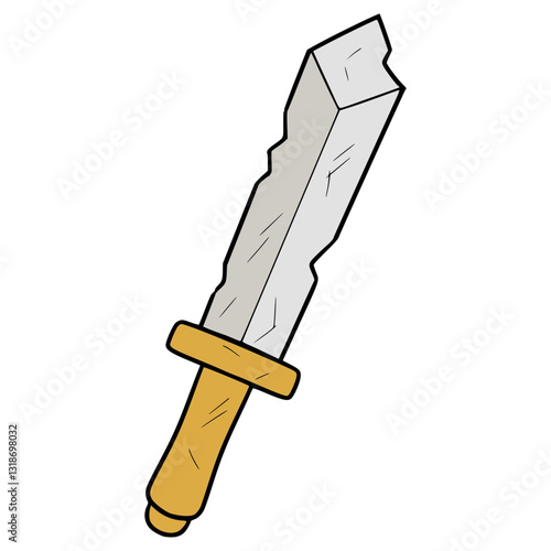 rusty sword illustration hand drawn isolated vector