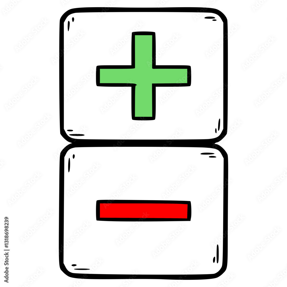 Fototapeta premium zoom in zoom out button illustration hand drawn isolated vector