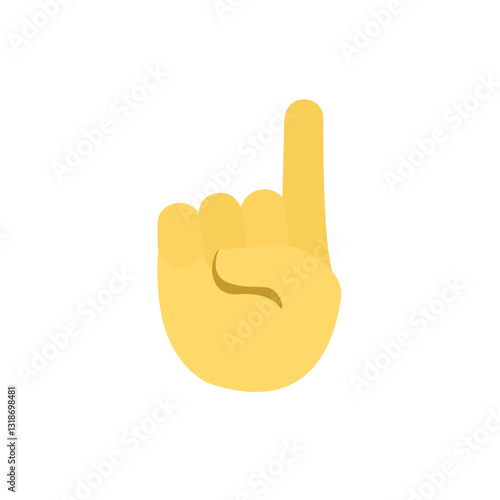 finger pointing up hand gesture emoji vector illustration