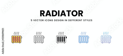Radiator vector icons set stock illustration.