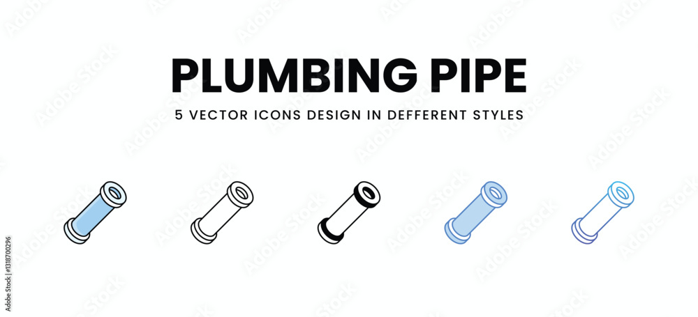 Plumbing Pipe vector icons set stock illustration. Plumbing Pipe vector icons set stock illustration.