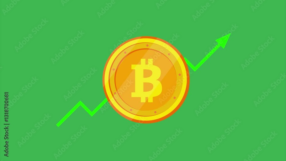 video animation motion graphic. coin crypto bitcoin chart up Concept. 2d flat cartoon stock footage 4k high quality
