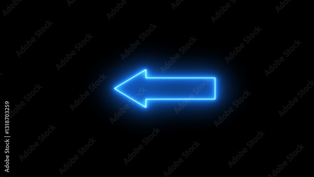 Direction arrow. Neon arrows sign on a black background. Direction arrow. Neon arrows sign on a black background.