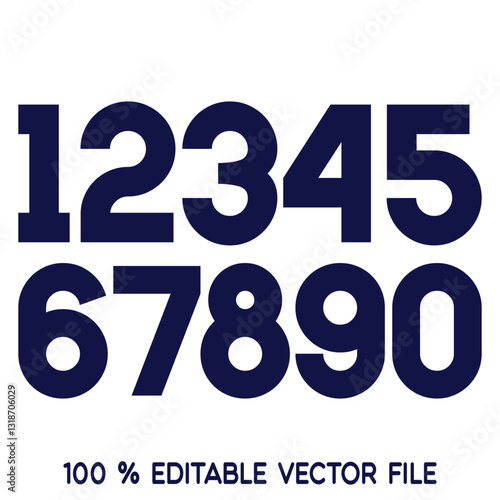 Sports Jersey Numbers Set vector.