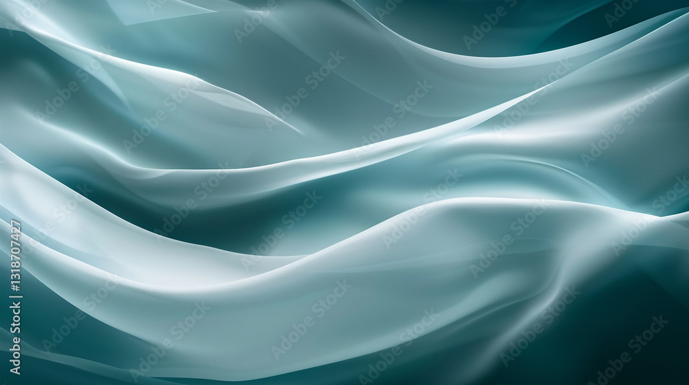 Obraz premium Soft Flowing Light Waves with a Gradient Background, Ethereal Design