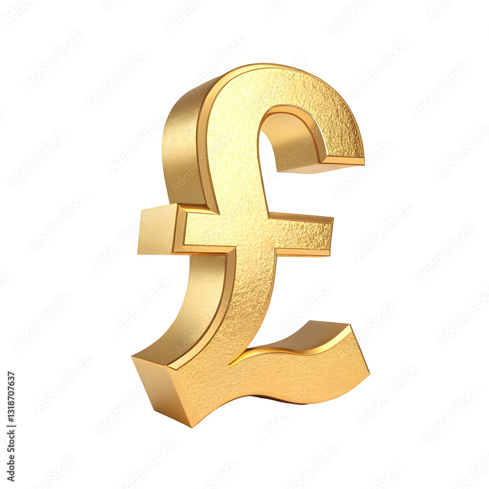 A highly detailed 3D rendering of a golden pound sign icon, symbolizing wealth, currency, and financial stability in a visually captivating manner. A highly detailed 3D rendering of a golden pound sign icon, symbolizing wealth, currency, and financial stability in a visually captivating manner.