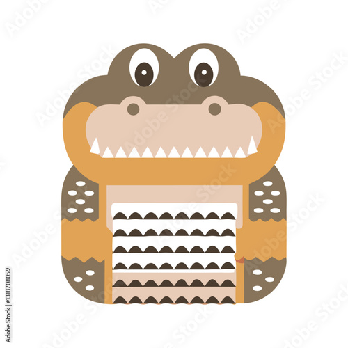 Cartoon Nile Crocodile Vector Illustration