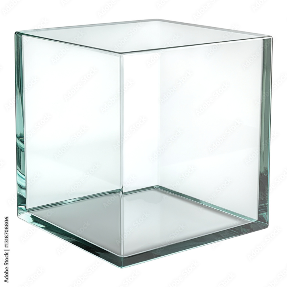 PNG Clear cube with a glass against transparent background PNG Clear cube with a glass against transparent background