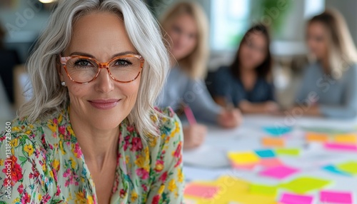 Unlock innovation with intergenerational collaboration Witness a senior woman brainstorming with a dynamic team, seamlessly blending her vast experience with fresh perspectives This image captures