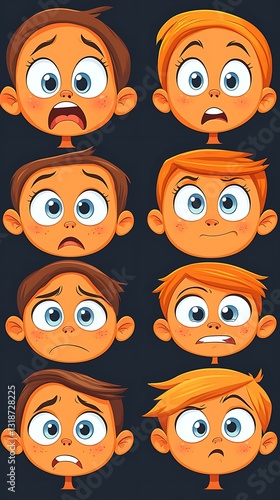 Wallpaper Mural Kids' scared faces for various expressions. Torontodigital.ca