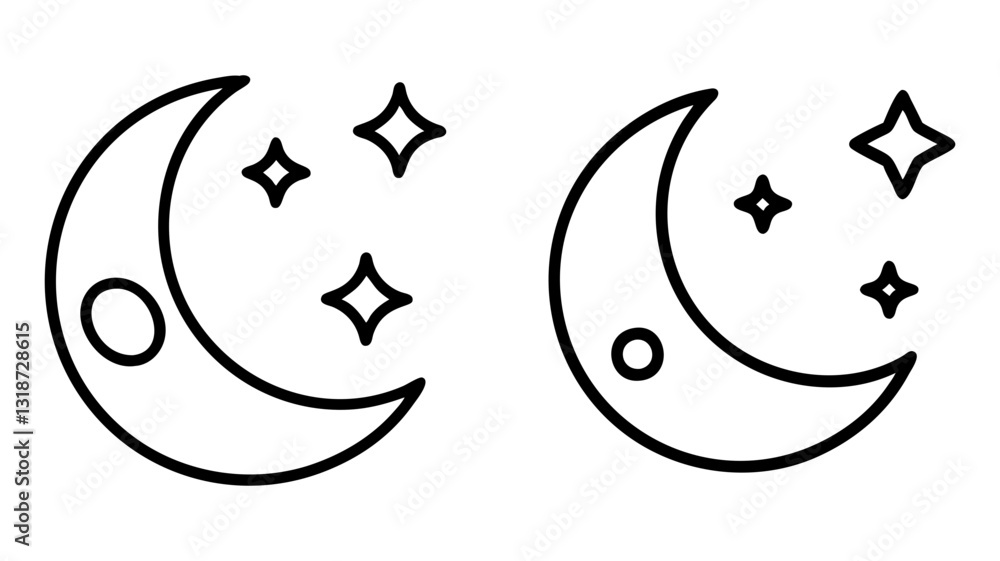 moon icon, moon line art - simple line art of moon, perfect for moon logos and icons moon icon, moon line art - simple line art of moon, perfect for moon logos and icons
