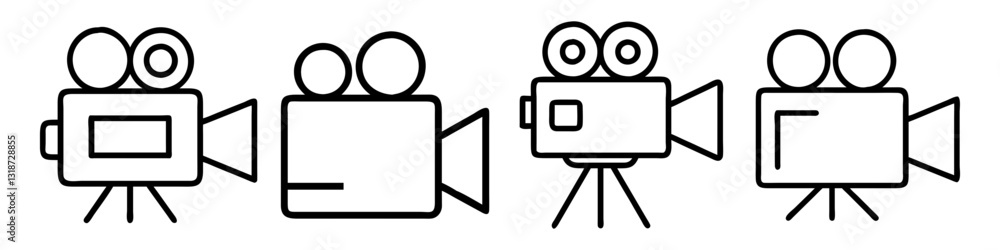movie camera icon, movie camera line art - simple line art of movie camera, perfect for movie camera logos and icons movie camera icon, movie camera line art - simple line art of movie camera, perfect for movie camera logos and icons