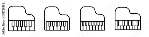 piano icon, piano line art - simple line art of piano, perfect for piano logos and icons