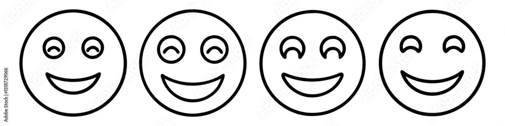 Fototapeta premium smile emoji icon, smile emoji line art - simple line art of smile emoji, perfect for smile emoji logos and icons