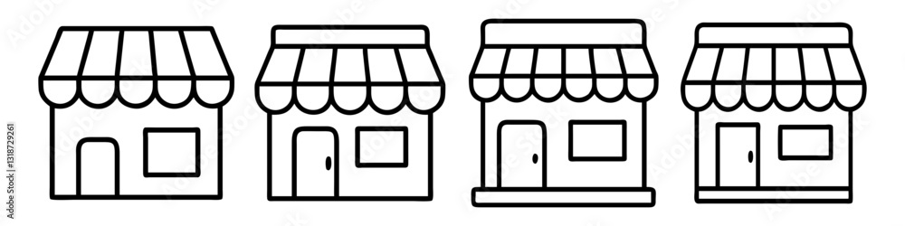 storefront icon, storefront line art - simple line art of storefront, perfect for storefront logos and icons storefront icon, storefront line art - simple line art of storefront, perfect for storefront logos and icons