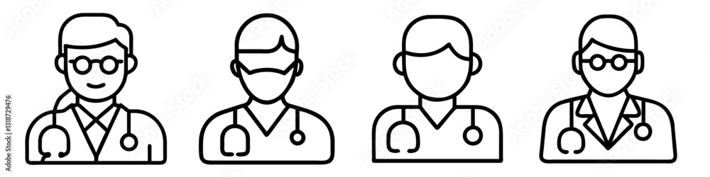 doctor icon, doctor line art - simple line art of doctor, perfect for doctor logos and icons doctor icon, doctor line art - simple line art of doctor, perfect for doctor logos and icons