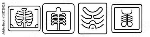 x ray icon, x ray line art - simple line art of x ray, perfect for x ray logos and icons