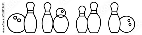 bowling pin icon, bowling pin line art - simple line art of bowling pin, perfect for bowling pin logos and icons