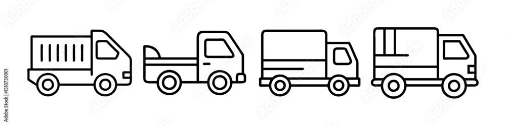 truck icon, truck line art - simple line art of truck, perfect for truck logos and icons truck icon, truck line art - simple line art of truck, perfect for truck logos and icons
