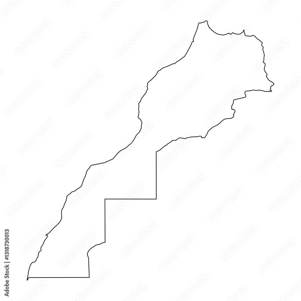 Fototapeta premium Morocco map symbol shape, travel web flat concept icon vector illustration .