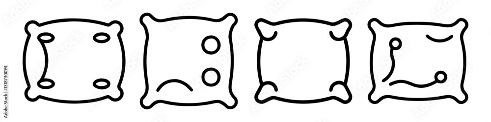 pillow icon, pillow line art - simple line art of pillow, perfect for pillow logos and icons pillow icon, pillow line art - simple line art of pillow, perfect for pillow logos and icons