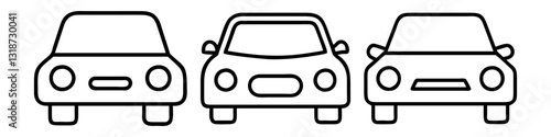 car icon, car line art - simple line art of car, perfect for car logos and icons