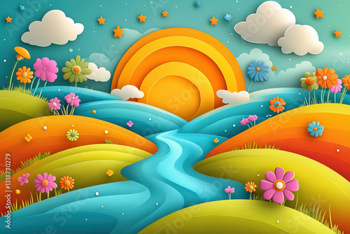 Colorful kids background: A...