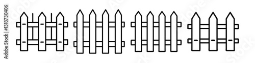 fence icon, fence line art - simple line art of fence, perfect for fence logos and icons