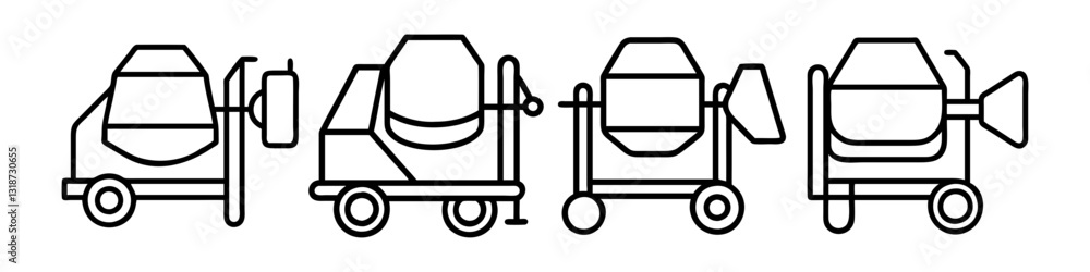 cement mixer icon, cement mixer line art - simple line art of cement mixer, perfect for cement mixer logos and icons cement mixer icon, cement mixer line art - simple line art of cement mixer, perfect for cement mixer logos and icons