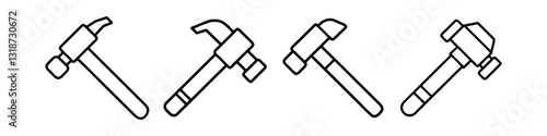 hammer icon, hammer line art - simple line art of hammer, perfect for hammer logos and icons