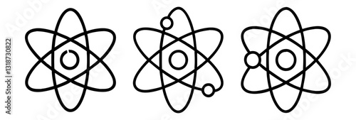 atom icon, atom line art - simple line art of atom, perfect for atom logos and icons
