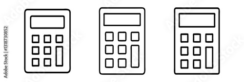 calculator icon, calculator line art - simple line art of calculator, perfect for calculator logos and icons