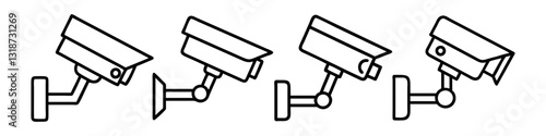 surveillance camera icon, surveillance camera line art - simple line art of surveillance camera, perfect for surveillance camera logos and icons