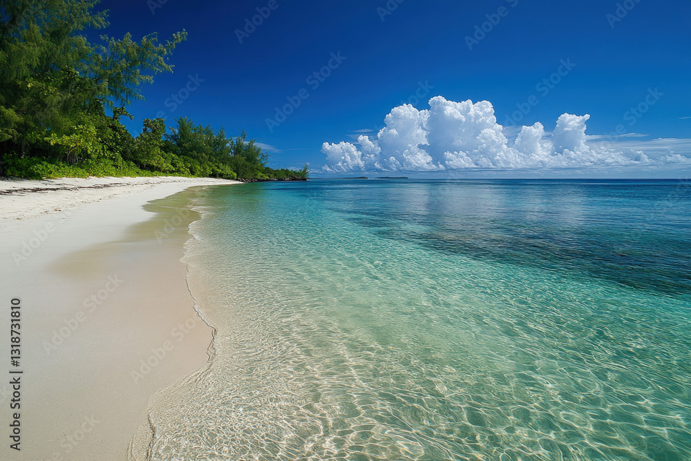 Φωτογραφία A scenic beach on Denis Island, Seychelles, clear water, tropical and serene