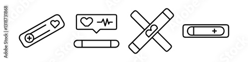 health bar icon, health bar line art - simple line art of health bar, perfect for health bar logos and icons