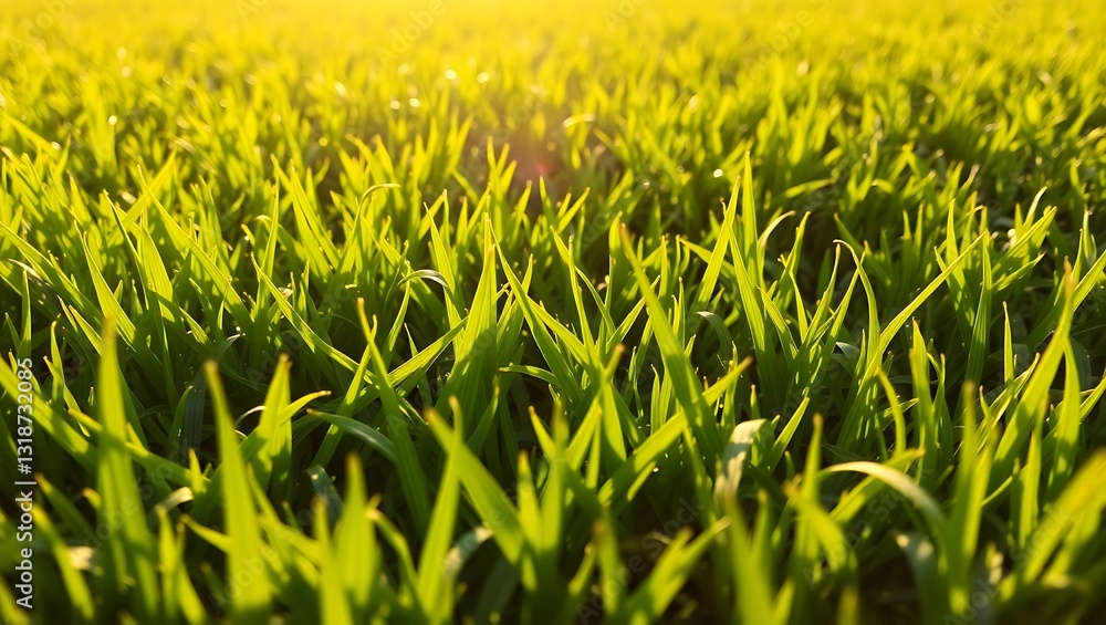Vibrant Lush Green Grass Carpet in Daylight – Generative AI Vibrant Lush Green Grass Carpet in Daylight – Generative AI