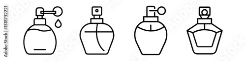 perfume bottle icon, perfume bottle line art - simple line art of perfume bottle, perfect for perfume bottle logos and icons