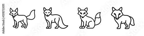 fox icon, fox line art - simple line art of fox, perfect for fox logos and icons