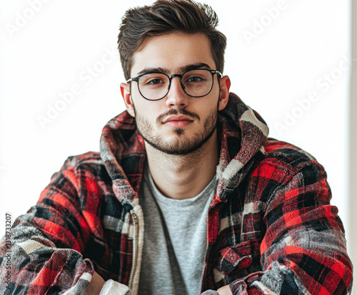 student sitting isolated