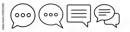 chat bubble icon, chat bubble line art - simple line art of chat bubble, perfect for chat bubble logos and icons