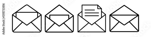 envelope icon, envelope line art - simple line art of envelope, perfect for envelope logos and icons