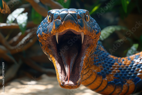 A taipan snake in a jungle,...