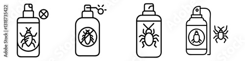 bug spray icon, bug spray line art - simple line art of bug spray, perfect for bug spray logos and icons