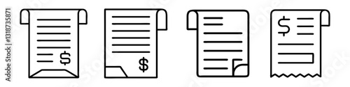 invoice icon, invoice line art - simple line art of invoice, perfect for invoice logos and icons