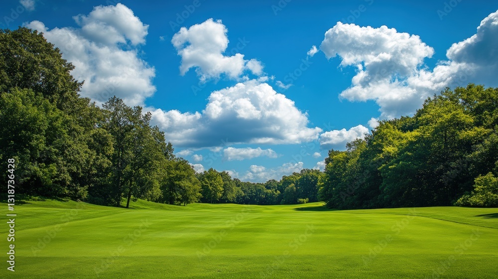 A vivid close-up captures lush emerald grass under a brilliant azure sky dotted with wispy white clouds, evoking serene beauty A vivid close-up captures lush emerald grass under a brilliant azure sky dotted with wispy white clouds, evoking serene beauty