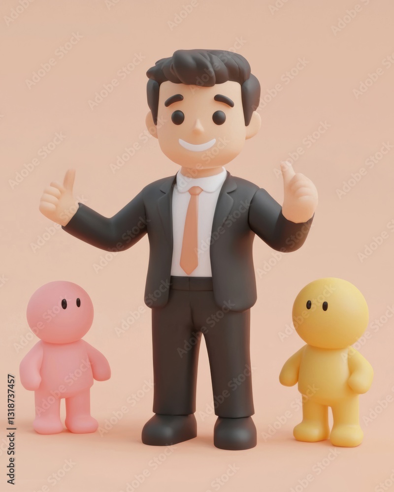 performance feedback culture concept with three cheerful figures. performance feedback culture concept with three cheerful figures.