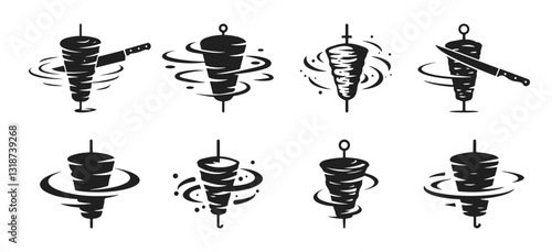 Professional vector illustration doner kebab logo designs play an important role in fast food branding.