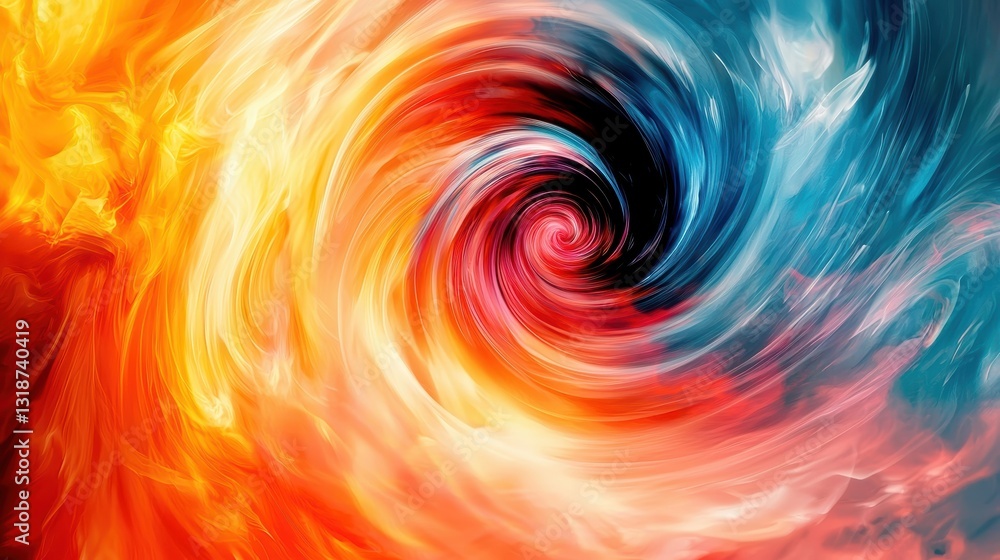 Obraz premium colorful swirl vortex, abstract background with vibrant hues and dynamic motion that creates a mesmerizing effect.