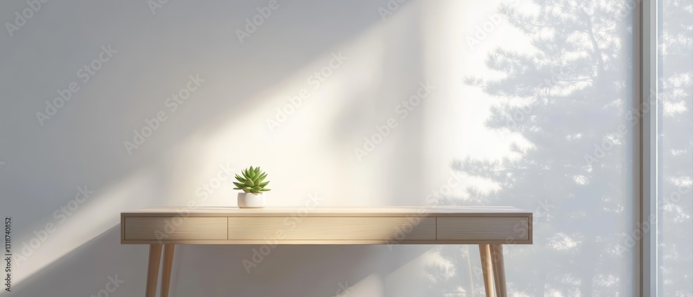Desk with Succulent Light & Shadow Desk with Succulent Light & Shadow