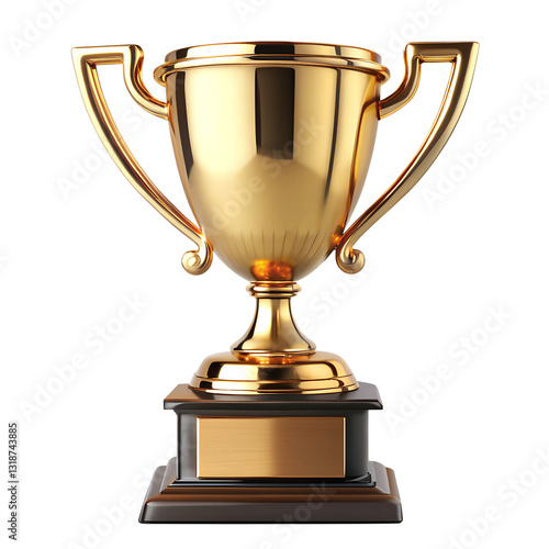 gold cup isolated on white background